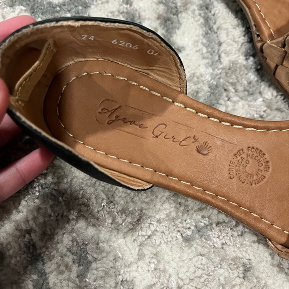 Agave Girl Leather Made in Mexico Weaved Pointed Toe Rose Gold Flats Size 7 - Picture 4 of 8